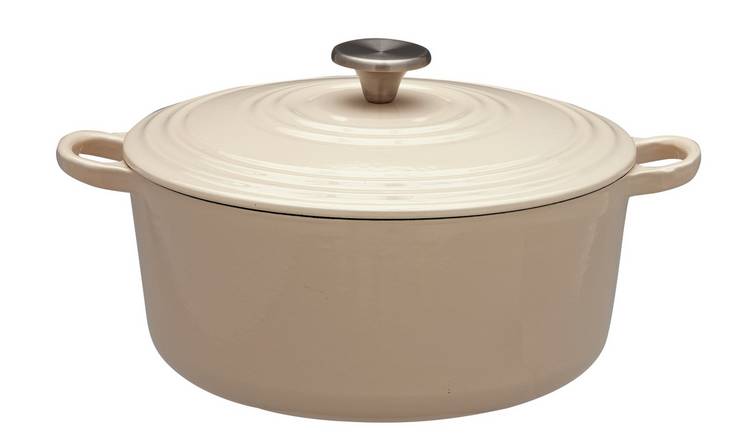 Buy Argos Home 5.3 Litre Cast Iron Casserole Dish - Cream, Oven and casserole  dishes
