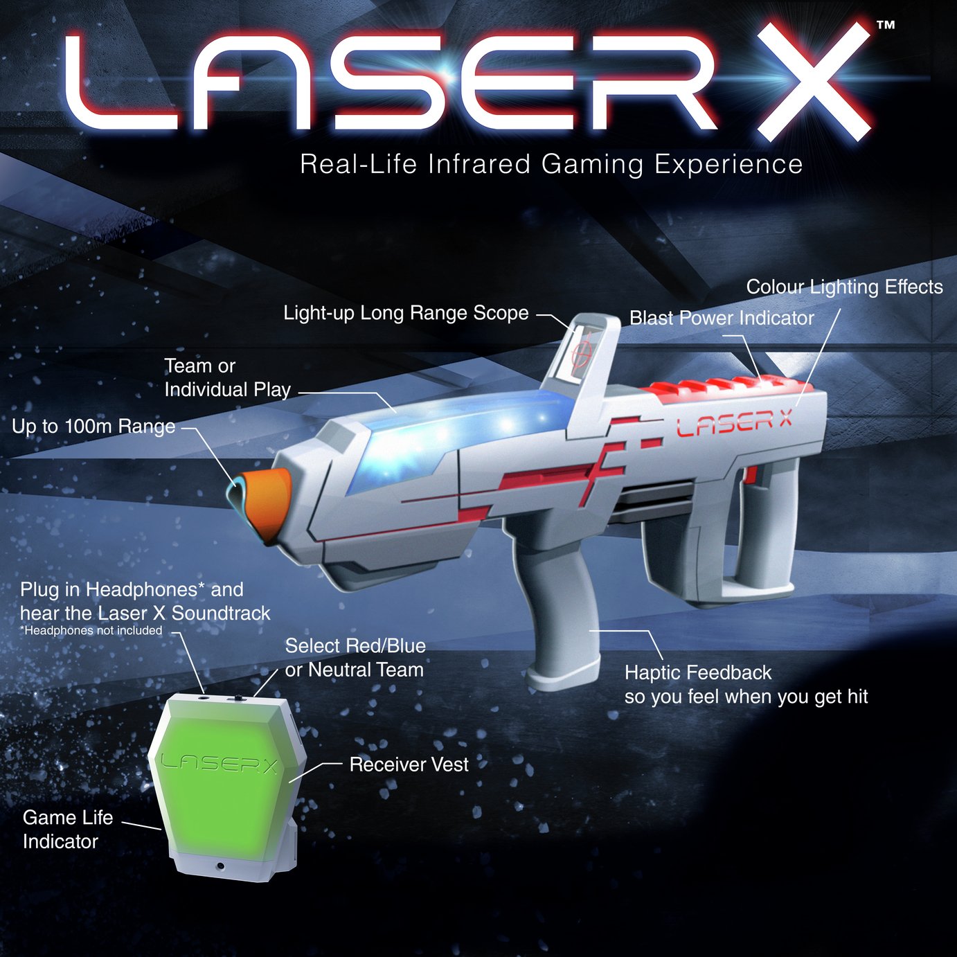 laser x 4 blasters