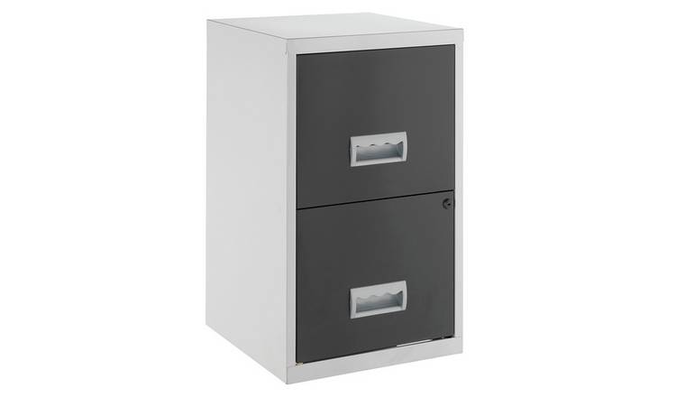 Buy Pierre Henry 2 Drawer Metal Filing Cabinet Silver Black Filing Cabinets And Office Storage Argos