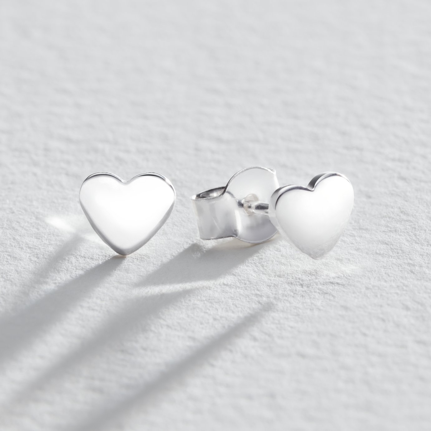 Revere Sterling Silver Heart Stud Earrings