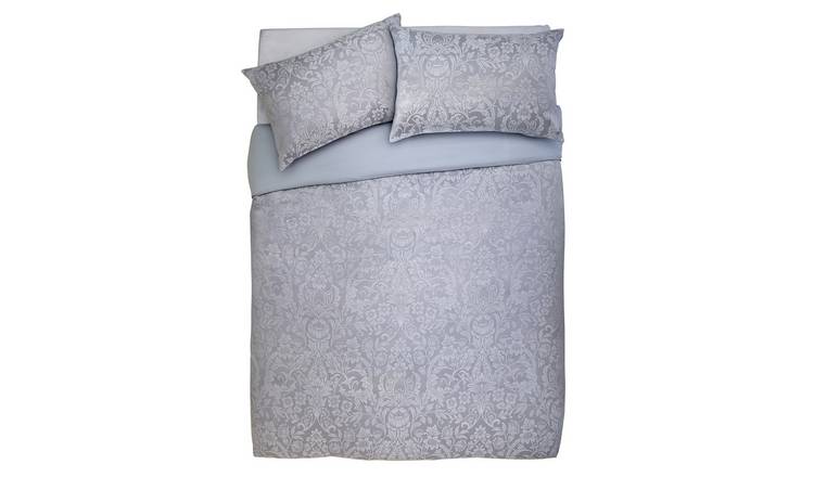 Buy Argos Home Grey Damask Jacquard Bedding Set Double