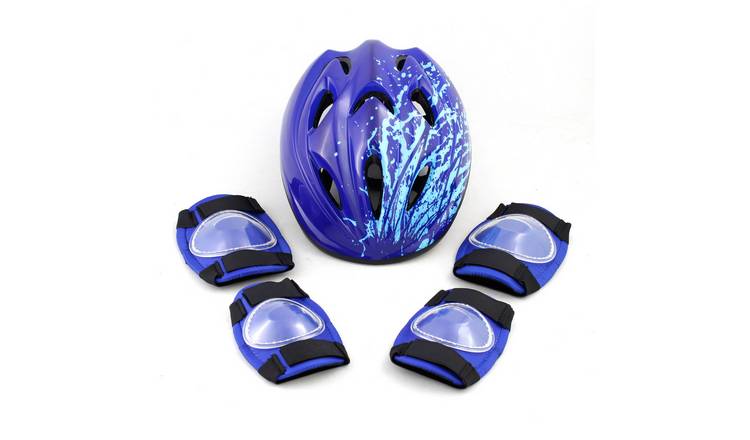 Challenge Kid's Bike Helmet, Elbow and Knee Pads - Blue