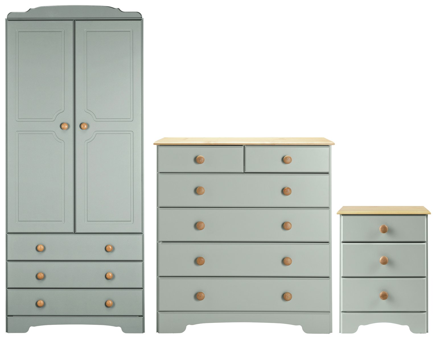 Argos Home Nordic 3 Piece 2 Door Wardrobe Set - Grey