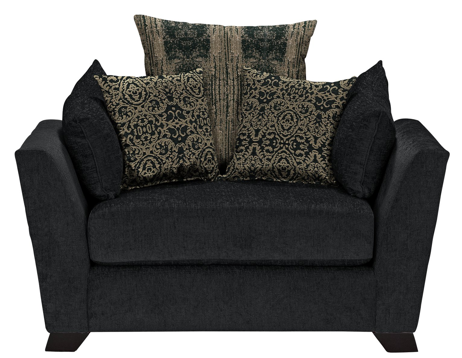 Argos Home Vivienne Fabric Cuddle Chair - Black and Gold
