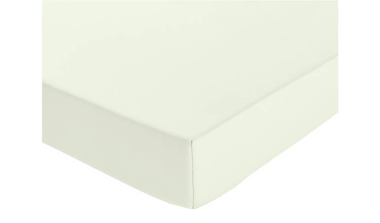 Buy Habitat Pure Cotton 200TC Cream Deep Fitted Sheet - Double | Bed ...