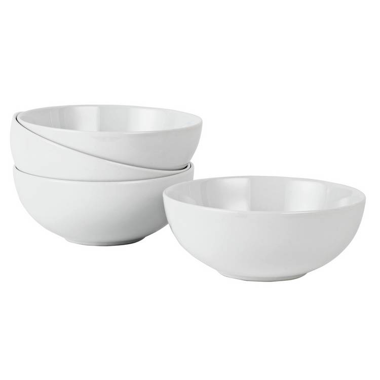 Argos Home Set of 4 Porcelain Cereal Bowls - Super White 0