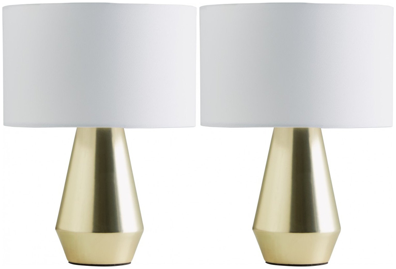 Habitat Maya Pair of Touch Table Lamps - Gold & White