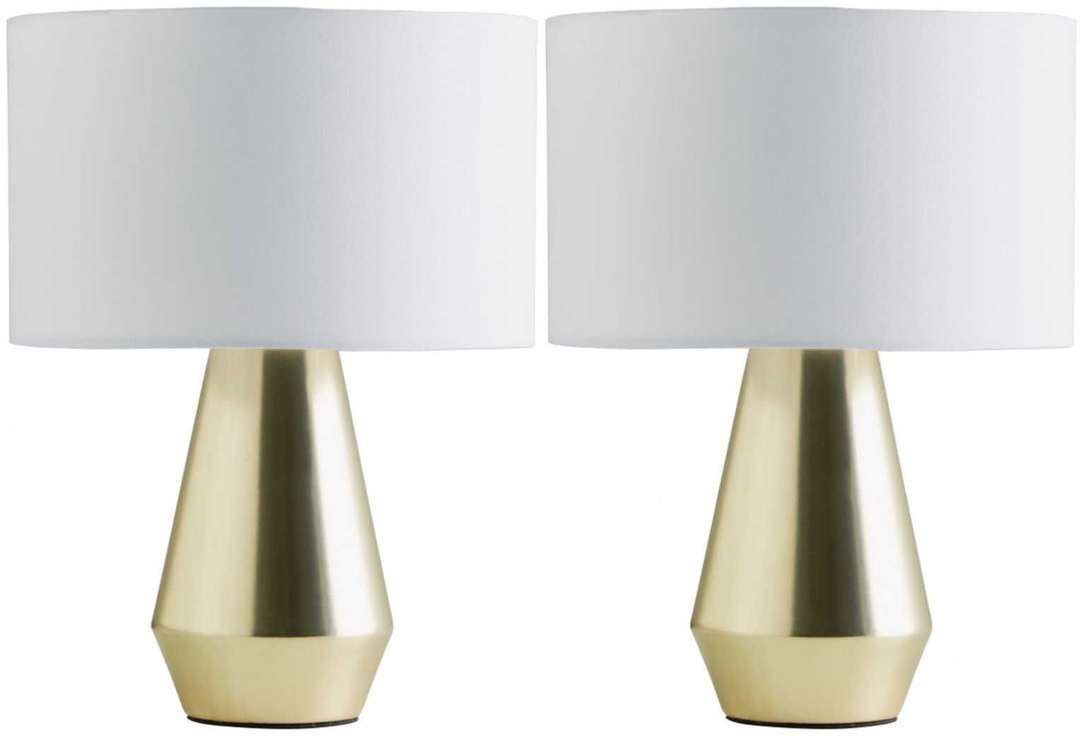 pair of white table lamps