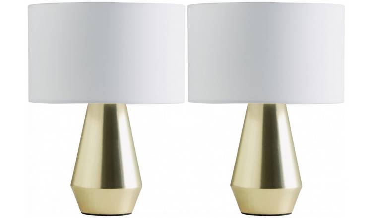 Buy Habitat Maya Pair Of Touch Table Lamps Gold White Argos