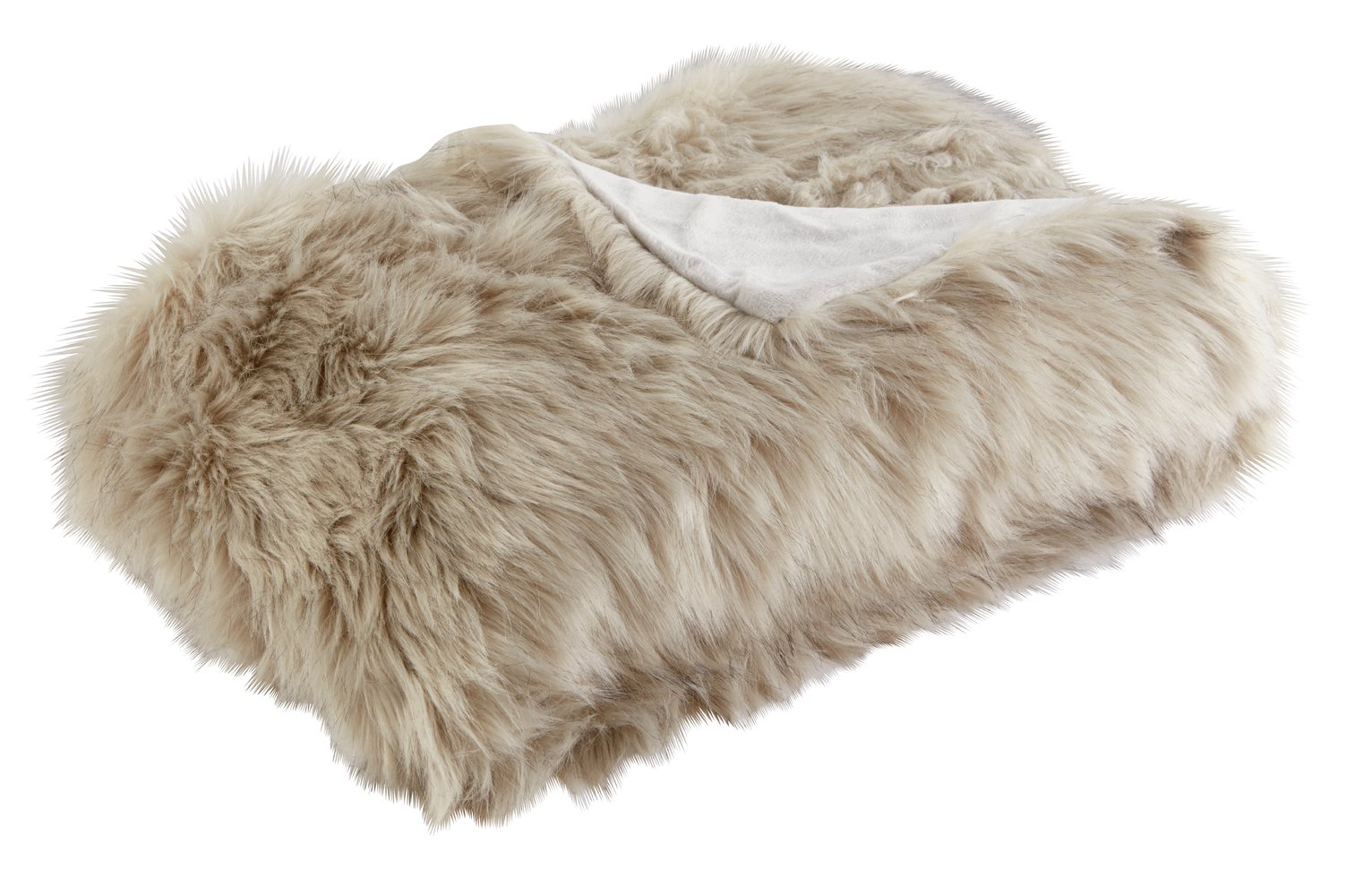 Argos Home Faux Fur Throw - Soft Grey