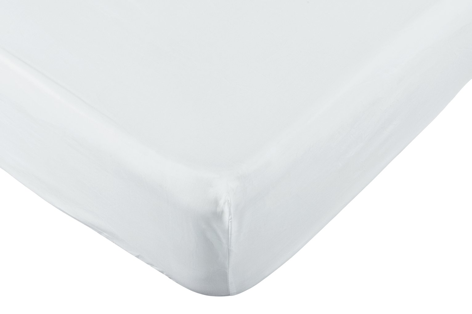 Habitat Pure Cotton 200TC White Fitted Sheet - Double