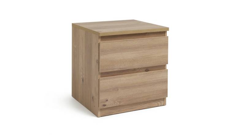 2 drawer deals oak bedside table