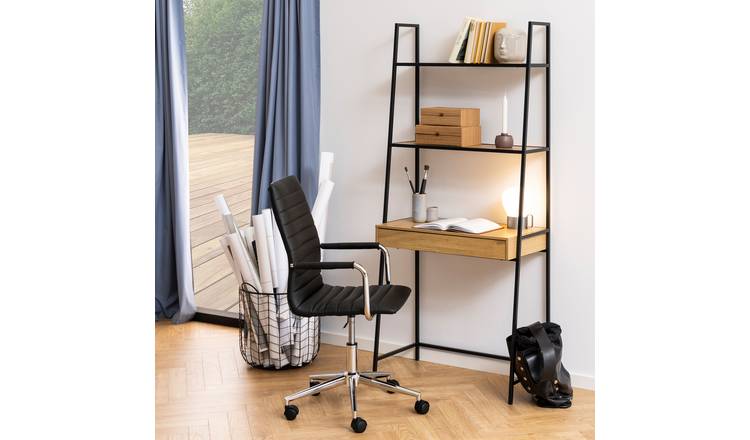 Furniture To Go Seaford 1 Drawer Ladder Shelf Desk - Natural & Black