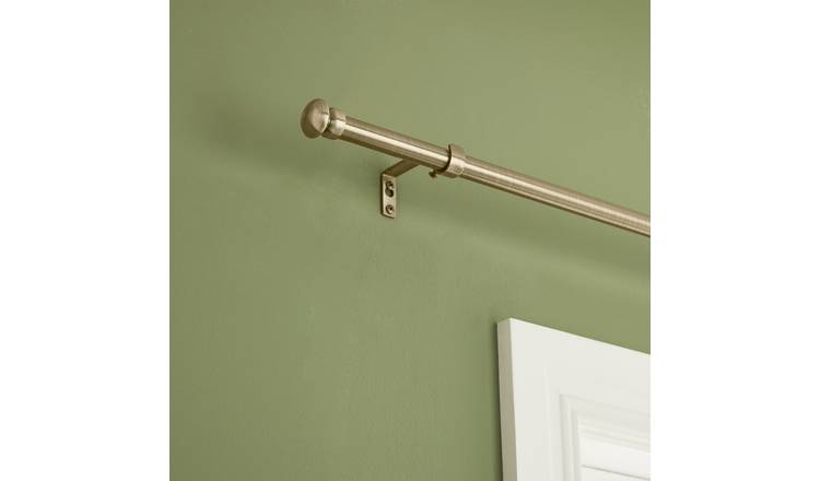 Argos Home Extendable Metal Cap Antique Brass Curtain Pole - 165 - 300cm