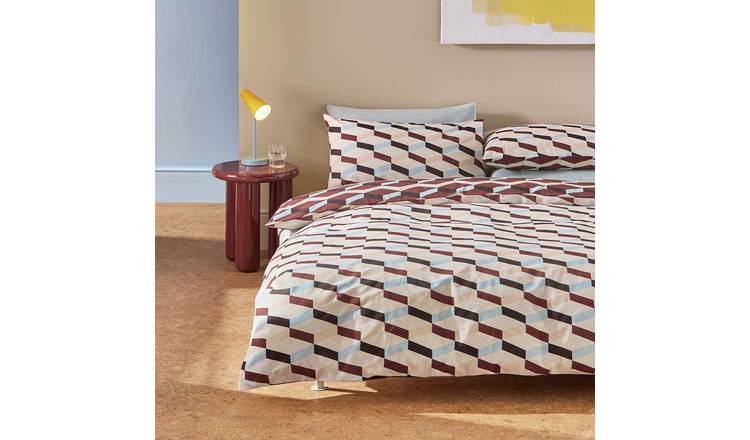Habitat Checkerboard Chocolate Bedding Set - Double