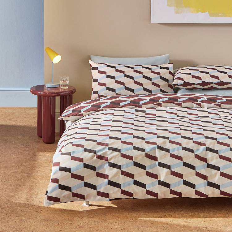 Habitat Checkerboard Chocolate Bedding Set - Double 0