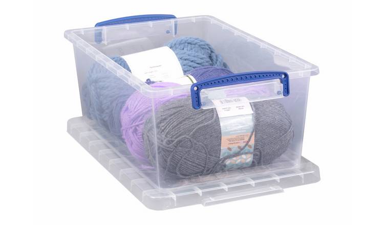 Really Useful Plastic Set of 3 Storage Boxes - Clear
