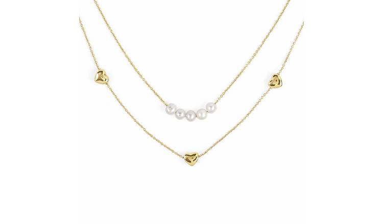 Radley 18ct Gold Plated Double Layer Heart & Pearl Necklace