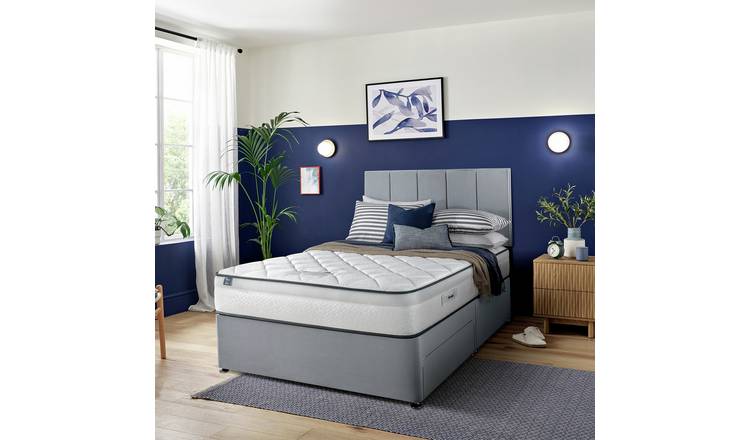 Silentnight Marlow Ultragel 1000 Pkt Superking 2 Drawer Divan Bed - Light Grey
