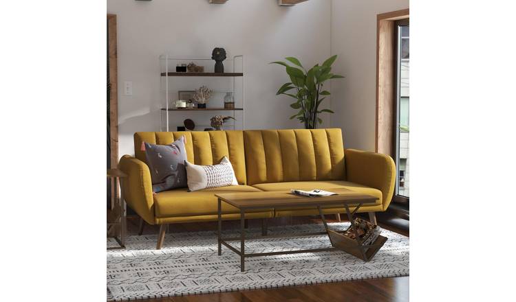 Novogratz Brittany Fabric Clic Clac Sofa Bed - Mustard
