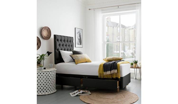 Silentnight Sassaria Single 2 Drawer Divan Set - Charcoal