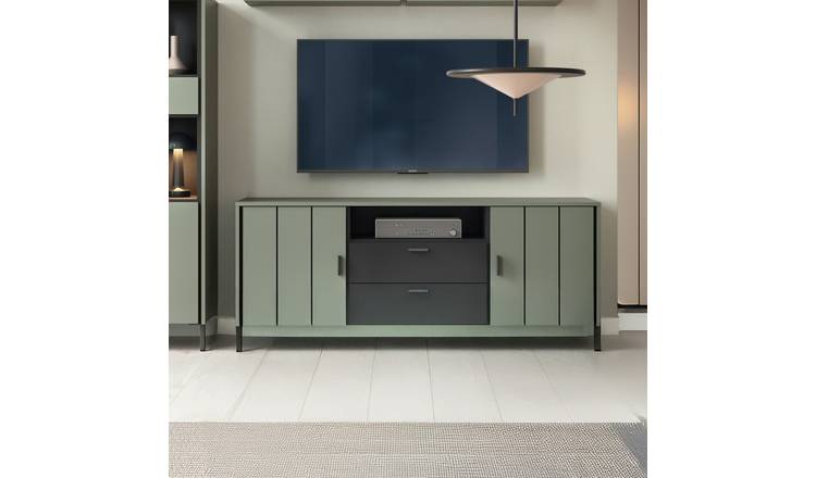 Furniture To Go Arundel 2 Door 2 Drawer TV Unit - Green