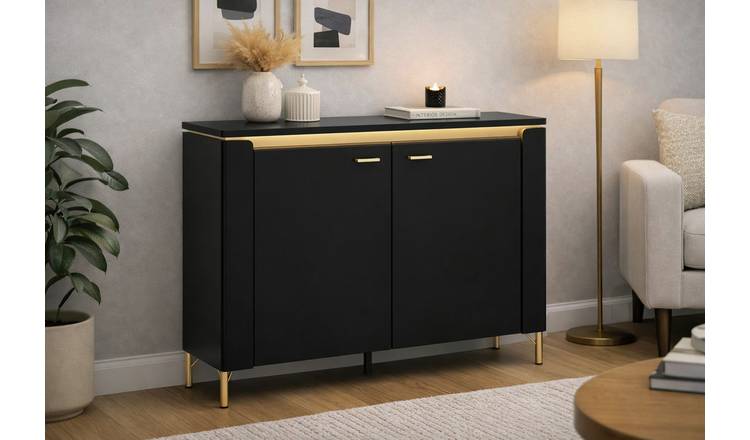 Furniture To Go Bohol 2 Door 4 Shelves Sideboard - Black