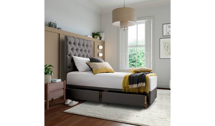 Silentnight Sassaria Single 2 Drawer Divan Bed - Slate Grey