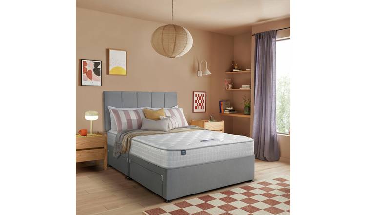 Silentnight Marlow 1000 Pocket Memory Double 4 Drawer Divan Bed - Light Grey
