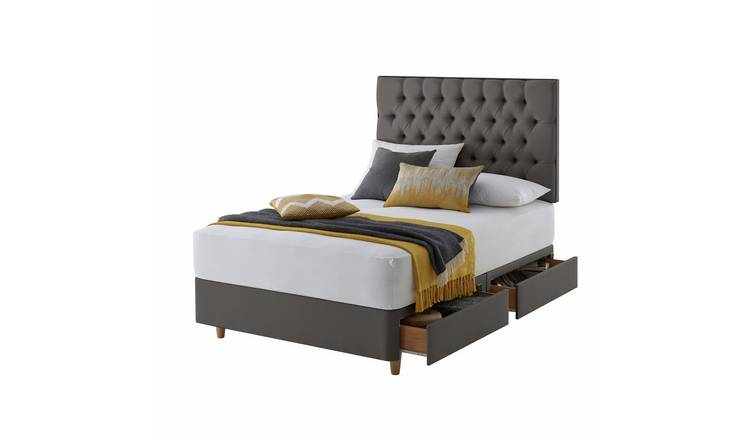 Silentnight Sassaria Double 4 Drawer Divan Bed - Slate Grey