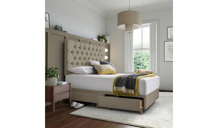 Silentnight Sassaria Double 4 Drawer Divan Bed - Sandstone