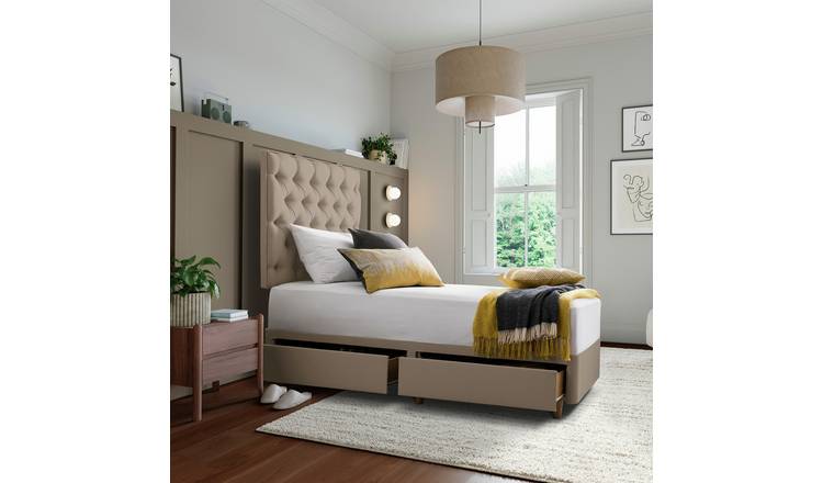 Silentnight Sassaria Single 2 Drawer Divan Bed - Sandstone