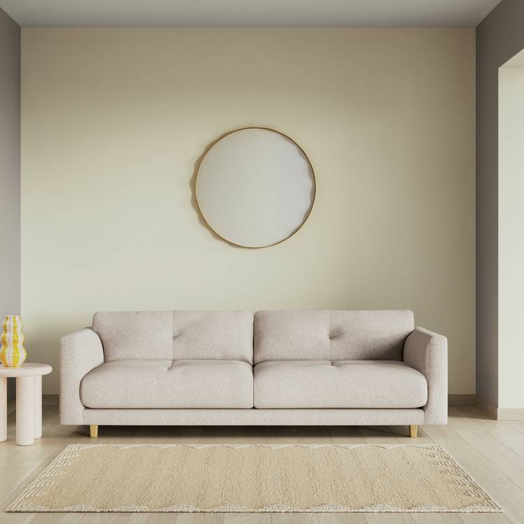 Habitat Emely Fabric 4 Seater Sofa - Natural - Ash Leg 0