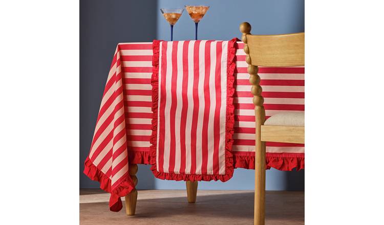 Habitat Striped Table Runner - Red
