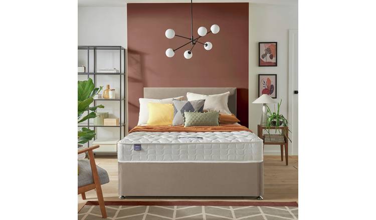 Silentnight Travis Small Double Comfort 2 Drawer Divan Bed & Headboard - Sand