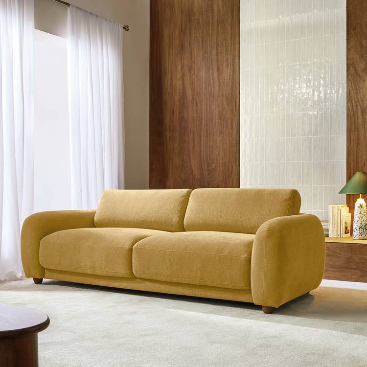 Habitat Casper Fabric 3 Seater Sofa - Camel 0