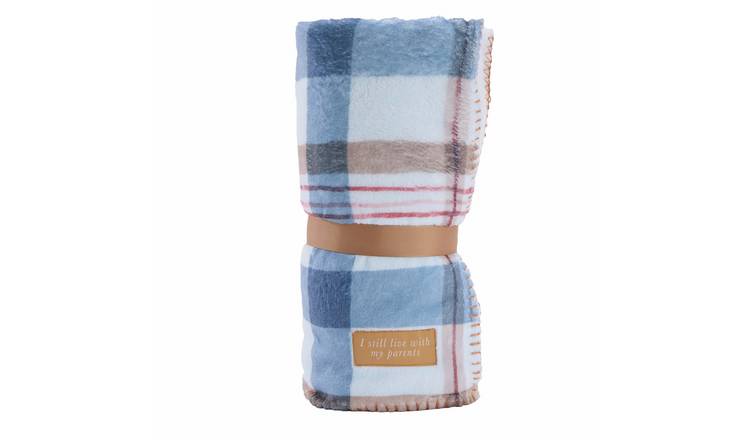 Argos Home Printed Tartan Fleece Pet Blanket with Velcro Closure