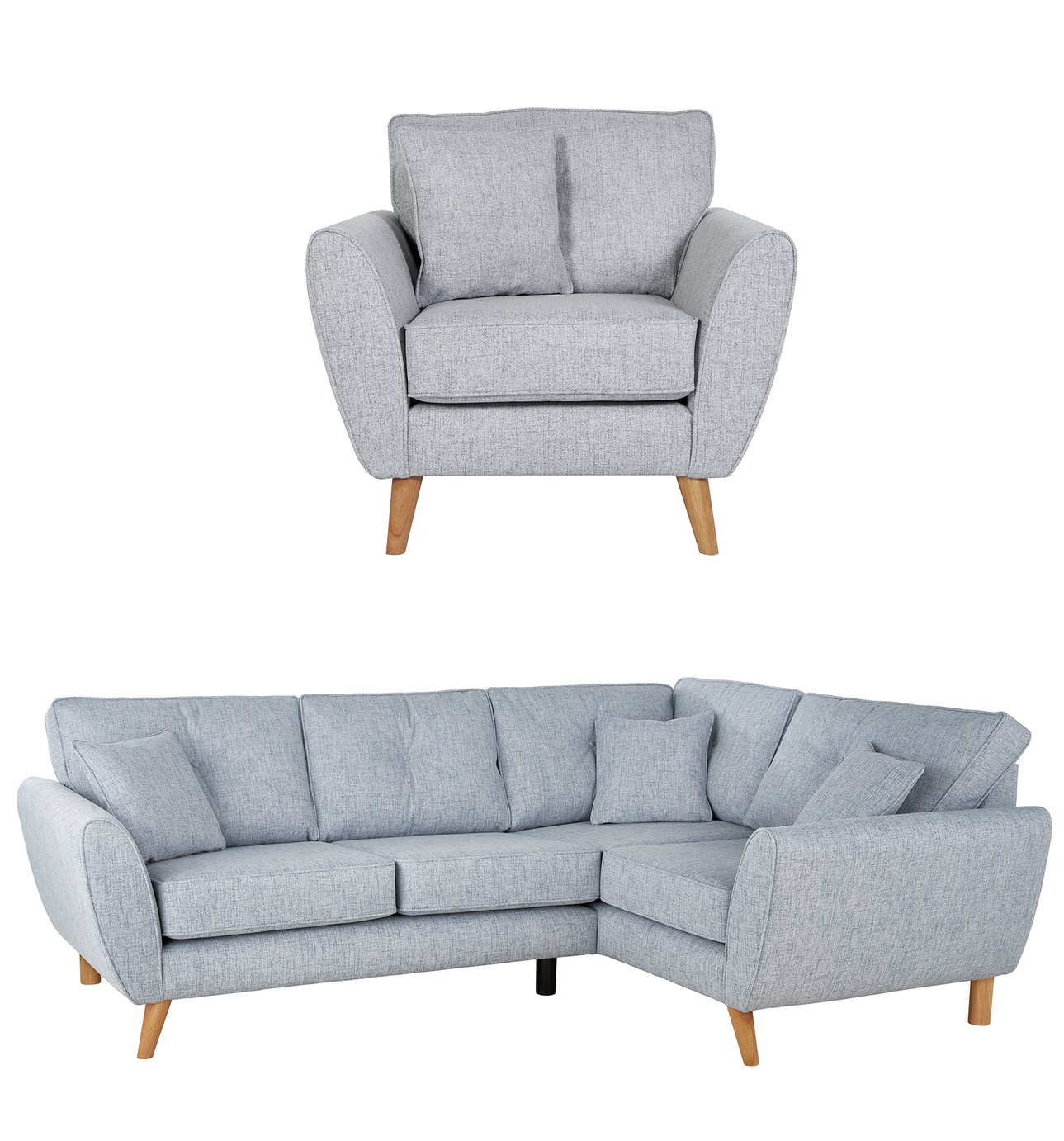 Argos Home Isla Fabric Chair & Right Corner Sofa -Light Blue Review