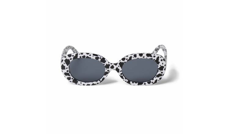 Flitzy Cow Print Oval Sunglasses