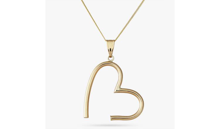 Revere 9ct Yellow Gold Screw Heart Pendant Necklace 