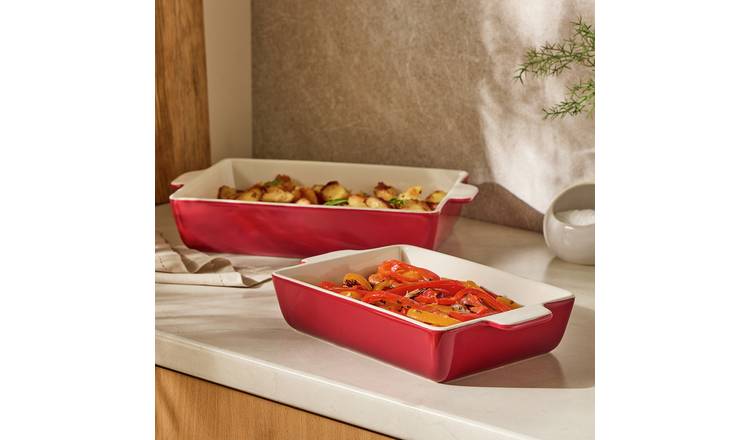 Argos Home Medium 31x19cm Red Ceramic Roaster