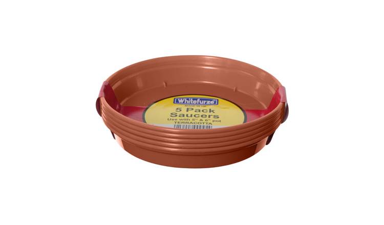 Whitefurze Saucer for 5/6'" Pot Set of 5 - Terracotta