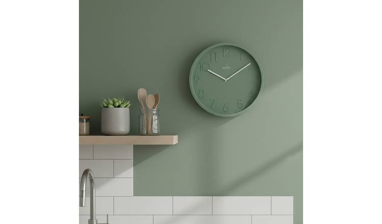 Acctim Bold Flood Cloverfield 30cm Wall Clock - Green