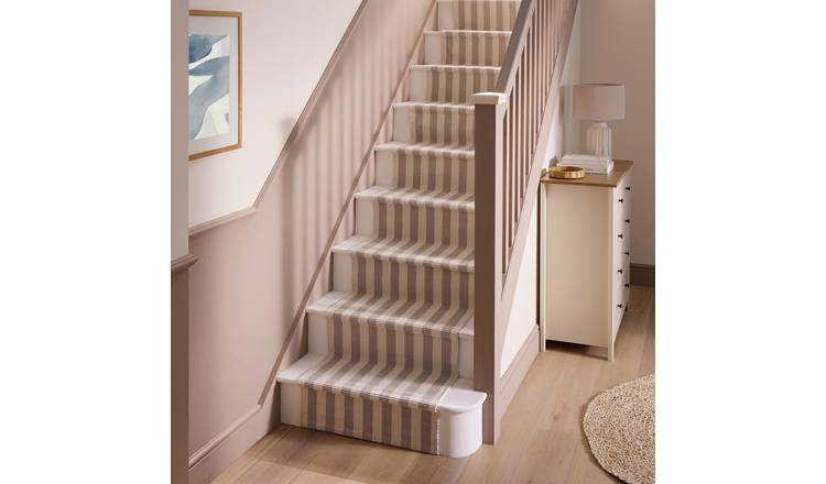 Argos Home Striped Grey Cotton Stair Runner - 60x600cm