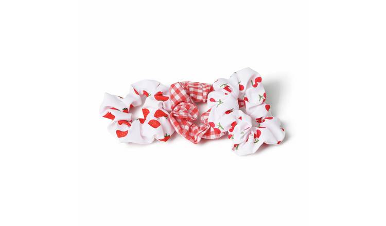 Flitzy Fruit Print Scrunchies - Pack of 3