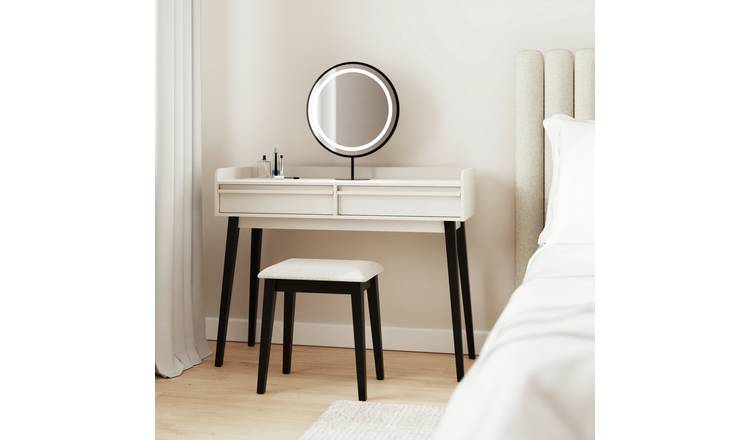 GFW Phoebe 2 Drawer Dressing Table With Stool - White