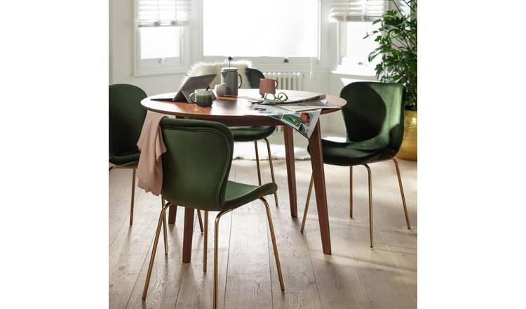 Buy Habitat Skandi Walnut Veneer Round 4 Seater Table | Dining