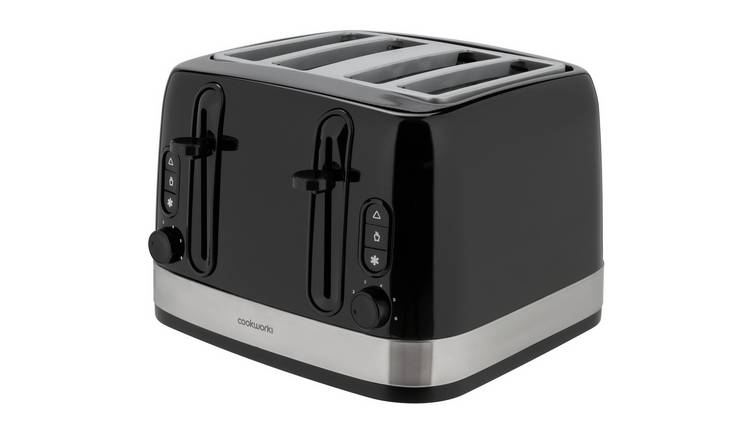 Buy Cookworks Illuminated 4 Slice Toaster - Black | Toasters | Argos