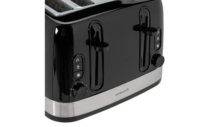 Buy Cookworks Illuminated 4 Slice Toaster - Black | Toasters | Argos