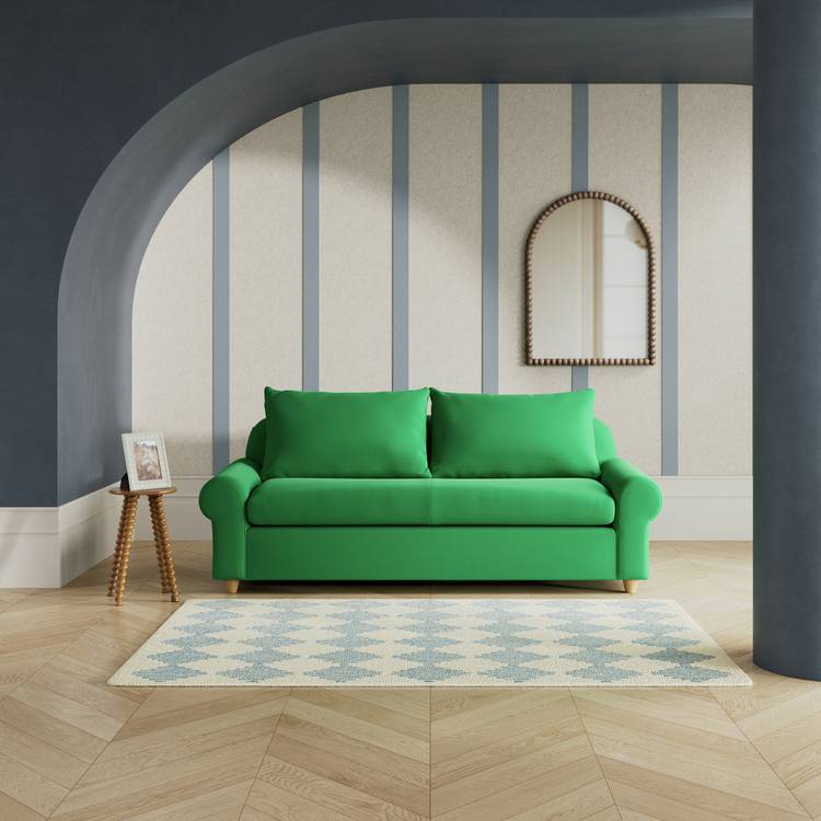 Habitat Whitby Fabric 3 Seater Sofa - Emerald Green- Ash Leg 0